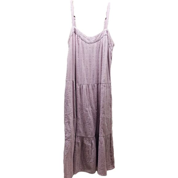 Knox Rose Womens Lavender Cotton Midi Dress Spaghetti Straps Pockets Small - Picture 1 of 10
